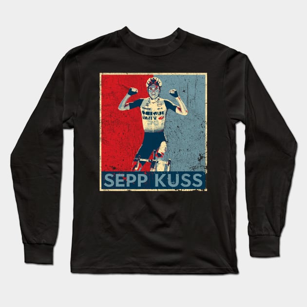 Sepp Kuss Bike Race Mountain bicycle Long Sleeve T-Shirt by RetroPrideArts